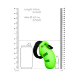 Ouch! Glow in the Dark 3.5 in. Silicone Cock Cage Neon Green