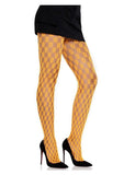 Leg Avenue Eyelet Net Tights - Neon Orange - O/S