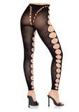 Leg Avenue Seamless Opaque Cut-Out Footless Tights - Black - O/S