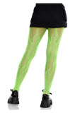 Leg Avenue Flame Net Tights - Neon Green - O/S