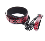 RED COLOR BONDAGE COLLAR WITH LEASH