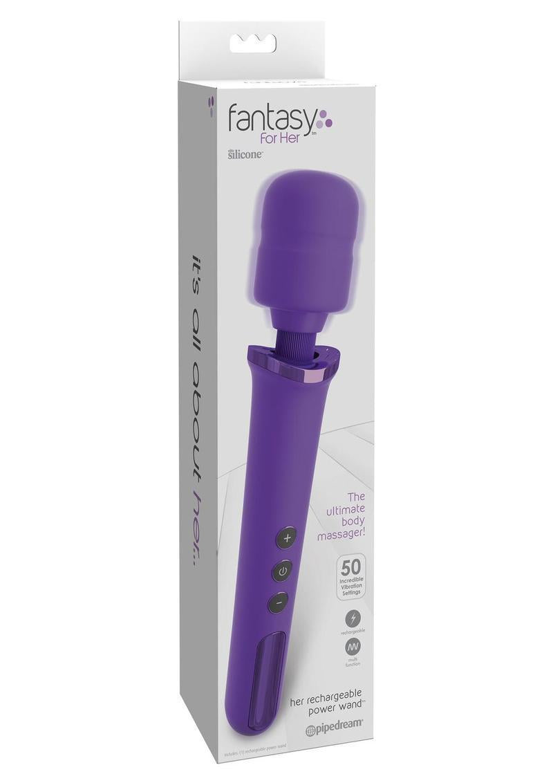 Fantasy For Her Rechargeable Power Wand Multispeed Silicone - Purple