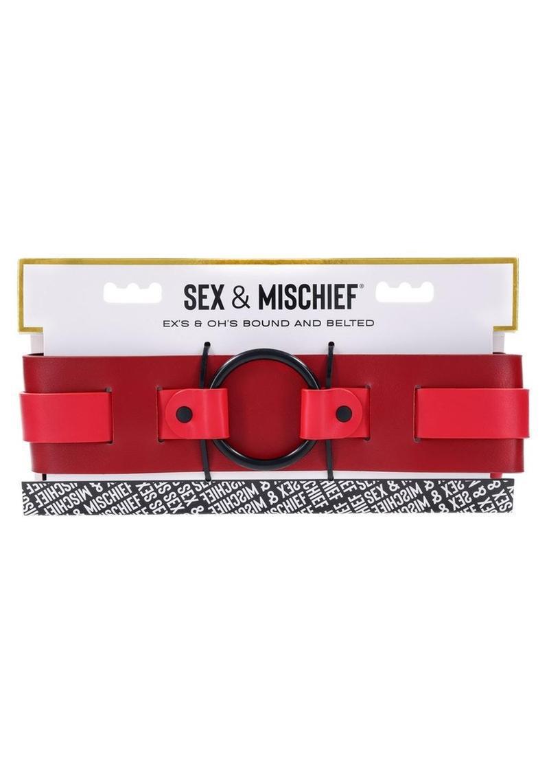 Sex & Mischief Ex's & Oh's Bound and Belted - Red/Black