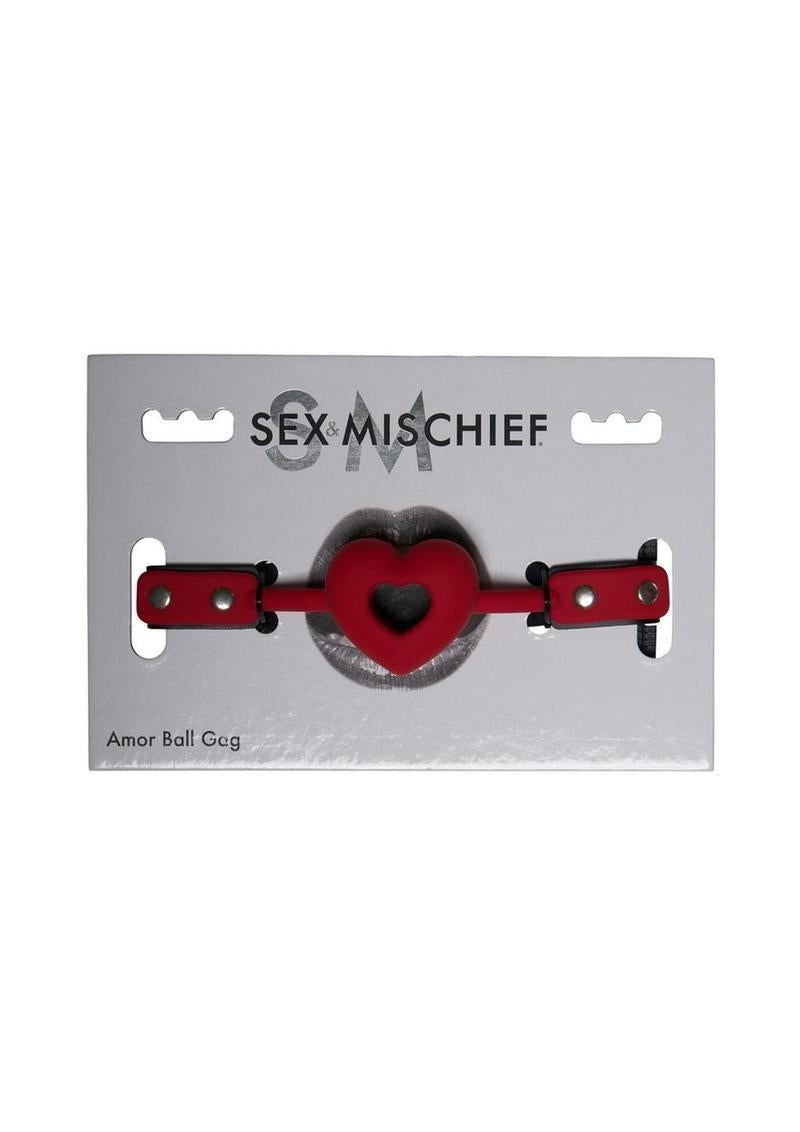 Sex & Mischief Amor Ball Gag - Red/Black