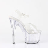 ADORE-708MMG 7in Clear Glitter Heel