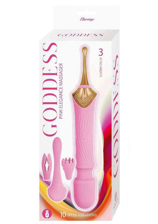 Goddess Pink Elegance Rechargeable Silicone Duel End Vibrator - Pink