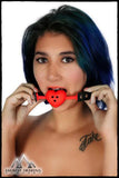 BREATHABLE RED COLOR SILICONE HEART GAG