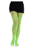 Leg Avenue Flame Net Tights - Neon Green - O/S