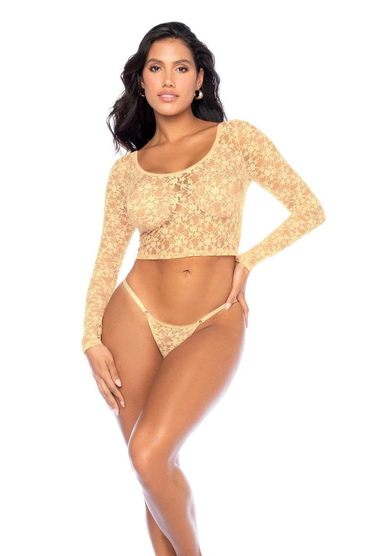 Mapale Crop Top And Thong Set