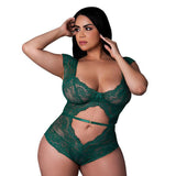 Magic Silk Evermore Cutout Romper Emerald