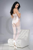 Teddy with striped thigh hi look bodystocking