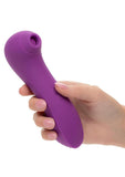 Couture Collection Dual Pleasure Wand Rechargeable Silicone Clitoral Massager - Purple