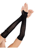 Leg Avenue Sweetheart Striped Keyhole Arm Warmers with Mini Bow Accents - O/S