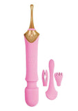 Goddess Pink Elegance Rechargeable Silicone Duel End Vibrator - Pink