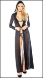 MESH LONG ROBE WITH LONG SLEEVES AND HOOD