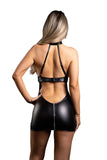 Zipper Chemise with Buckle Halter