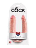 King Cock U-Shaped Medium Double Trouble Dildo - Vanilla