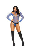BLUE OFF THE SHOULDER CROCHET TEDDY OS (DISCONTINUED)
