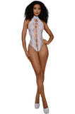 DREAMGIRL-WHITE PEEK-A-BOO MADAME TEDDY