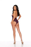 39421 LACE & MESH HALTER TEDDY