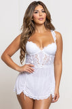 SCALLOPED GALLOON LACE BABYDOLL & PANTY SET (NON-PACKAGED)