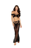 Dreamgirl Seamless Fishnet Bralette & Maxi Skirt Set - BOXED