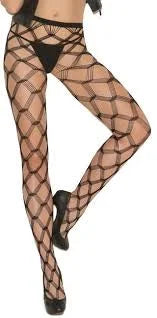 DIAMOND NET PANTYHOSE BLACK OS