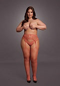 Fishnet and Lace Garterbelt Stockings - QS
